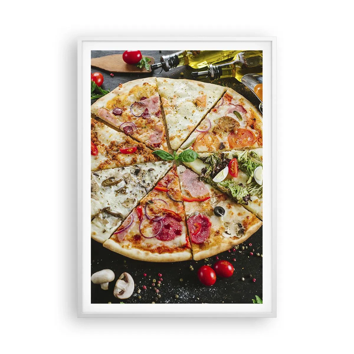 Plakat w białej ramie - Wachlarz smaków - 70x100 cm