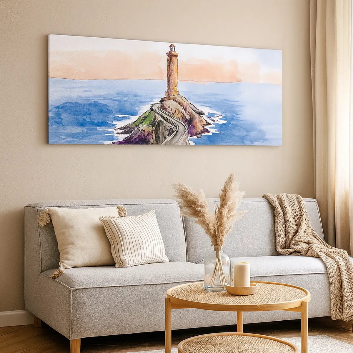 Obraz na płótnie - Zwrócona ku morzu - 30x30 cm