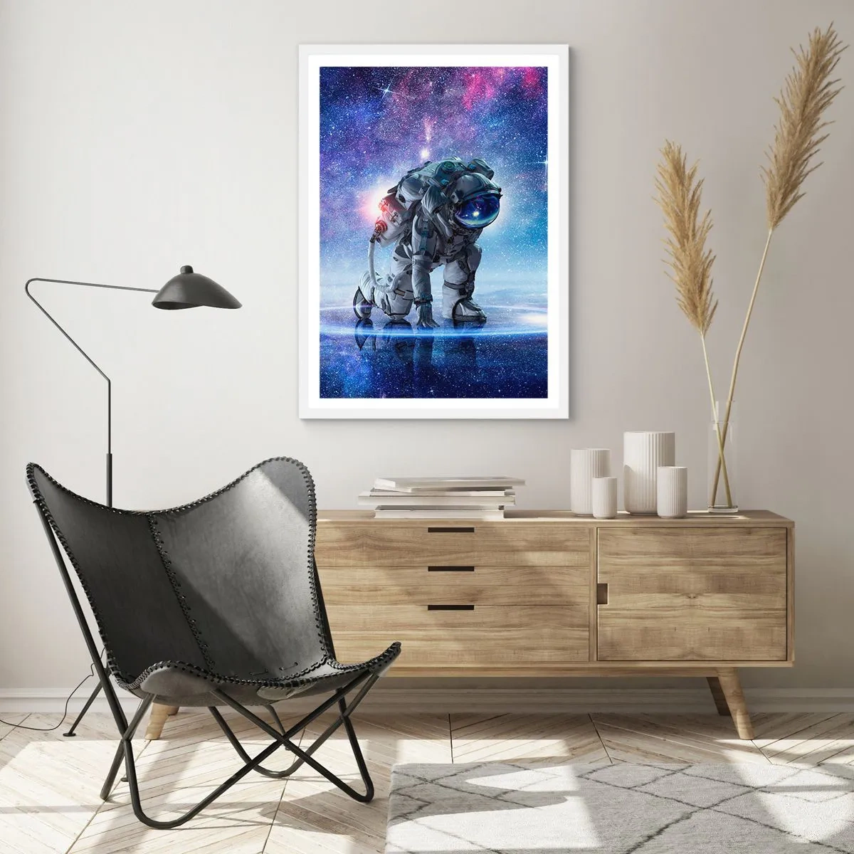 Plakat w białej ramie - Niebo gwiaździste nade mną - 70x100 cm