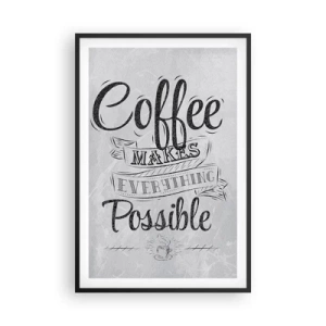 Plakat w czarnej ramie - Jak tu nie kochać kawy - 61x91 cm