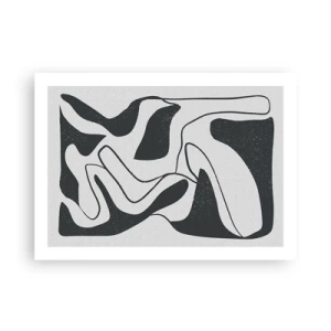 Plakat - Abstrakcyjna zabawa w labiryncie - 70x50 cm
