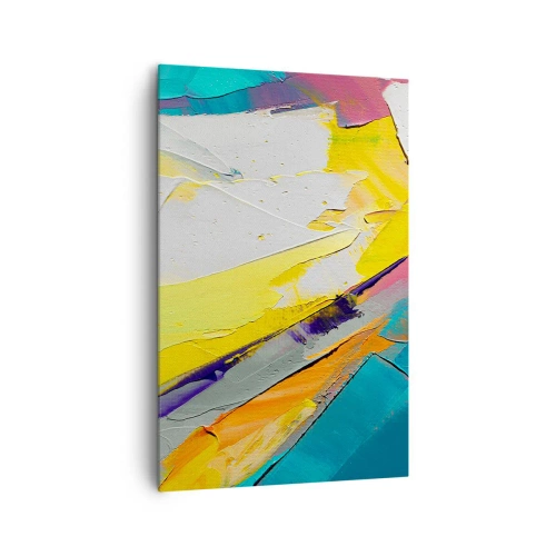 Obraz na płótnie - Abstrakcyjna kompozycja w intensywnych barwach - 80x120cm - Anatomia światła - Nowoczesna dekoracja ścienna do salonu i sypialni ARTTOR