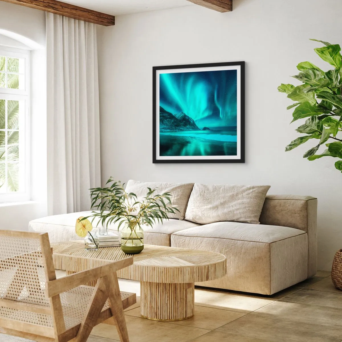 Plakat w czarnej ramie - Cuda północy - 60x60 cm