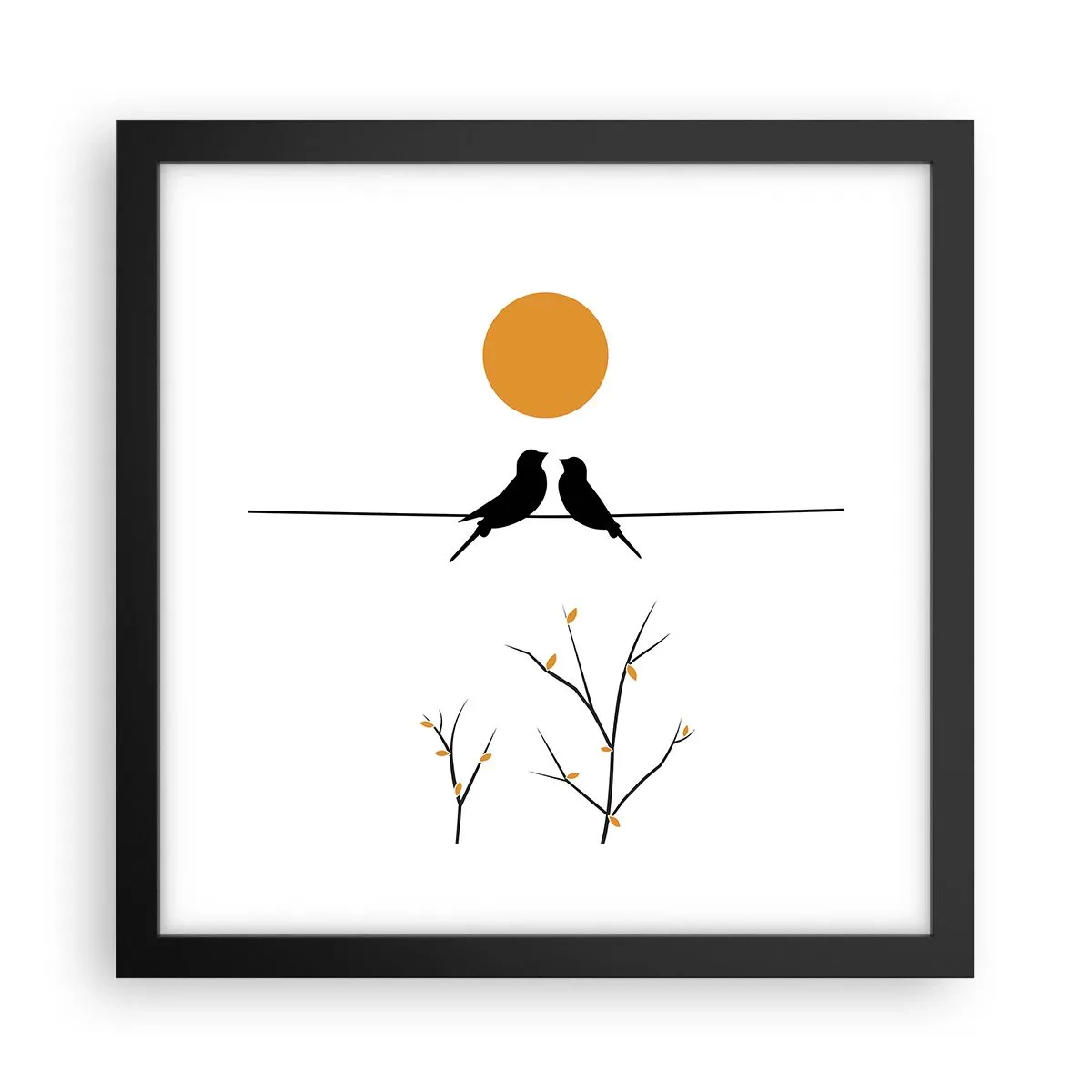 Plakat w czarnej ramie - Słowiczy wieczór - 30x30 cm