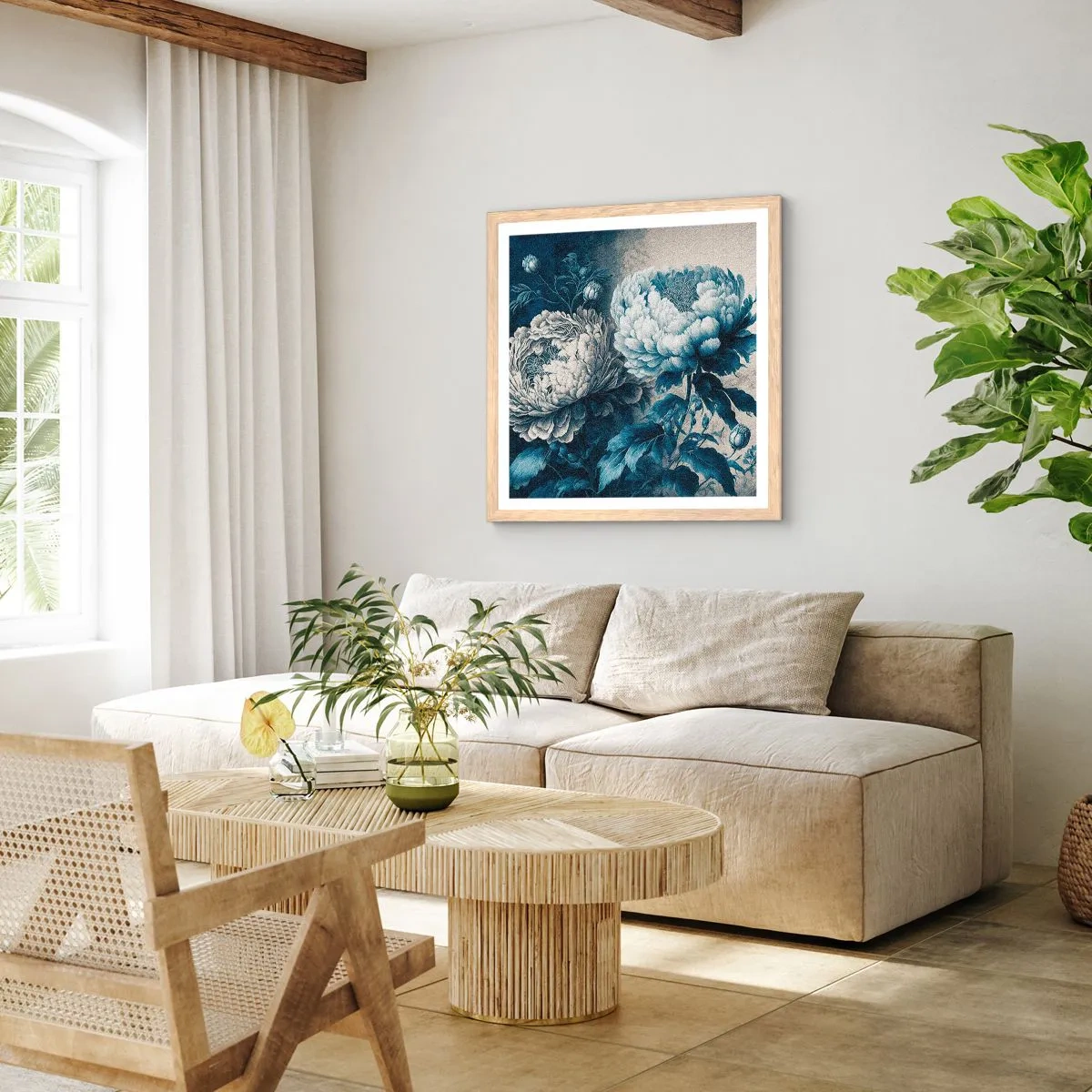 Plakat w ramie jasny dąb - Dobrana para - 50x50 cm