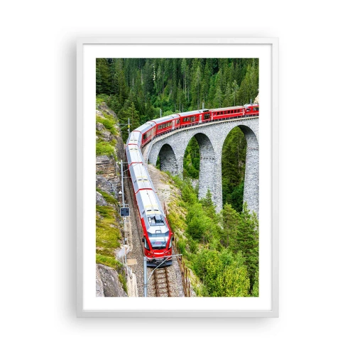 Plakat w białej ramie - Kolej na górskie widoki - 50x70 cm