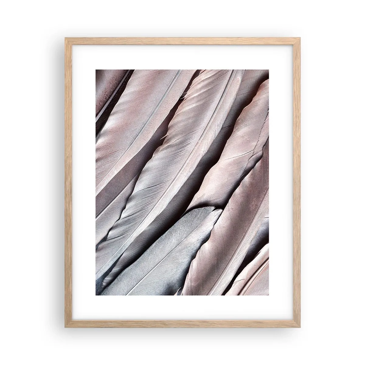 Plakat w ramie jasny dąb - W różowej srebrzystości - 40x50 cm