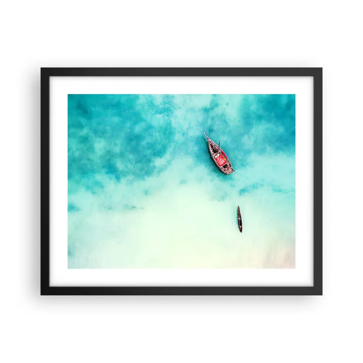 Plakat w czarnej ramie - Bo na plażach Zanzibaru, kiedy nadmiar wód… - 50x40 cm