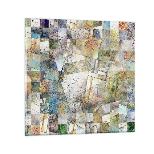 Obraz na szkle - Geometryczne przetasowanie - 30x30 cm