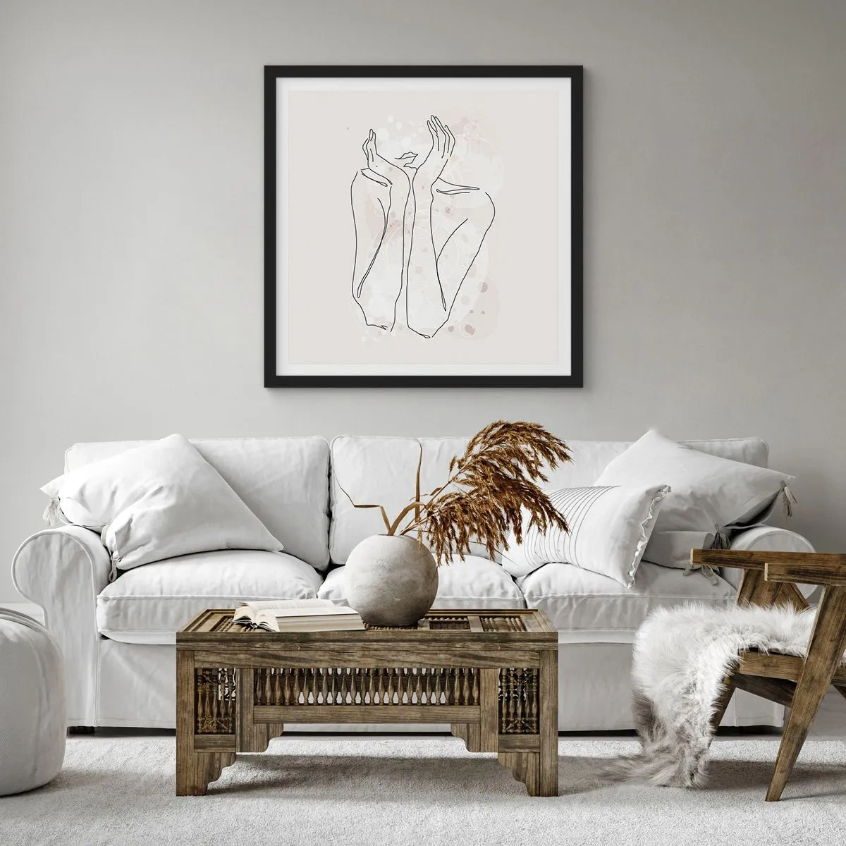 Plakat w czarnej ramie - Rozmarzona chwila - 60x60 cm