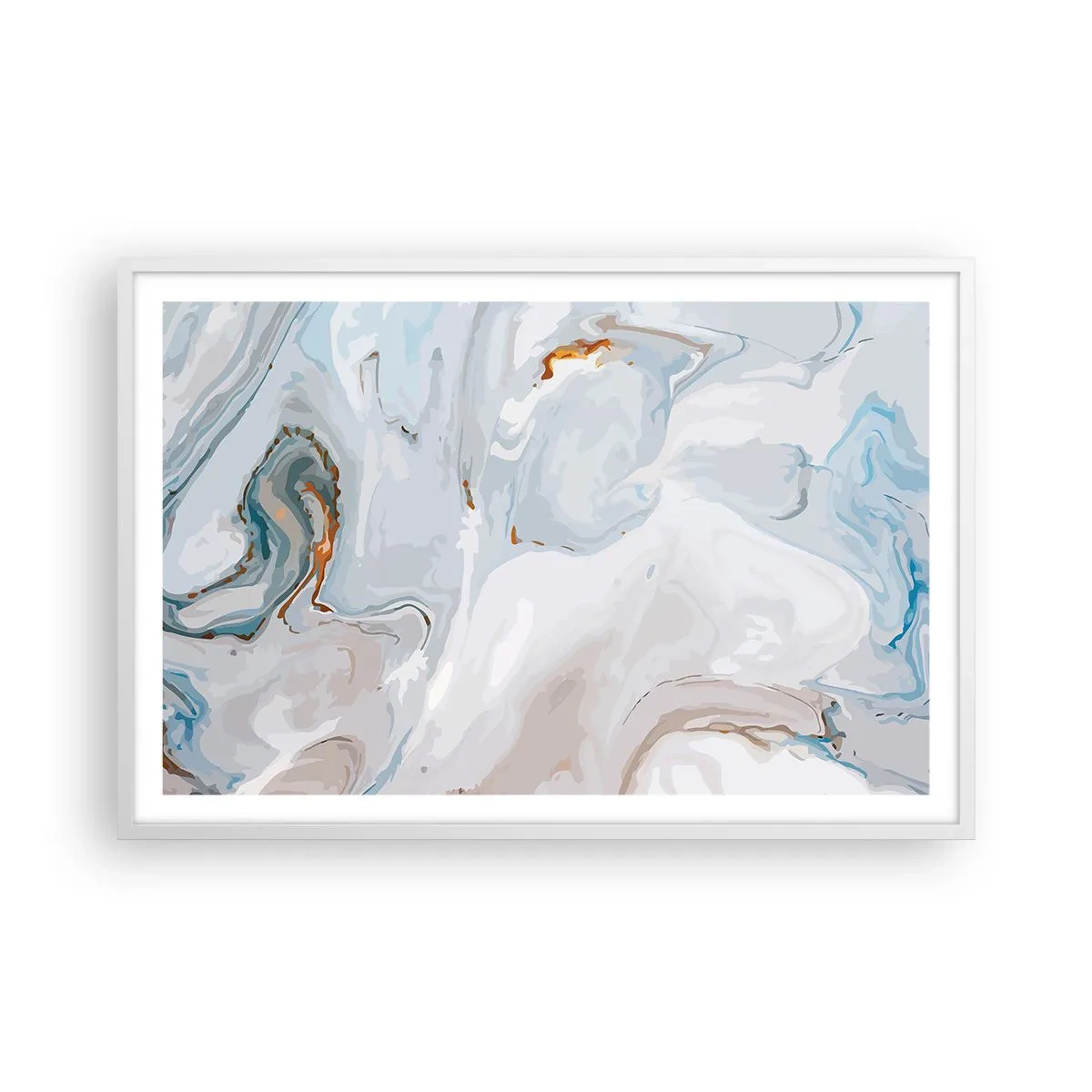 Plakat w białej ramie - Biel wypiętrzona - 91x61 cm