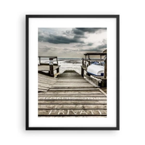 Plakat w czarnej ramie - Plaża północy - 40x50 cm