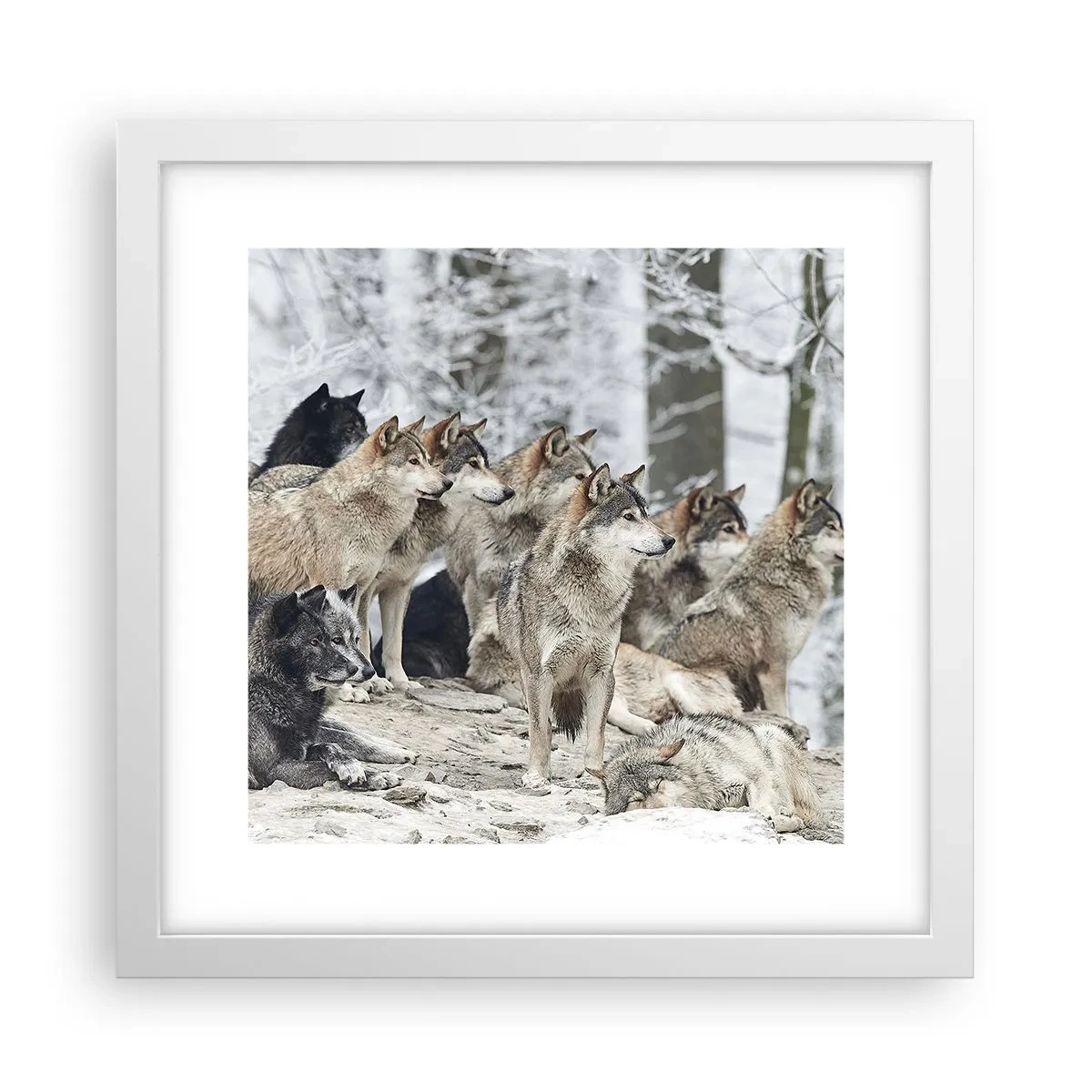 Plakat w białej ramie - Rodzina i przyjaciele - 30x30 cm