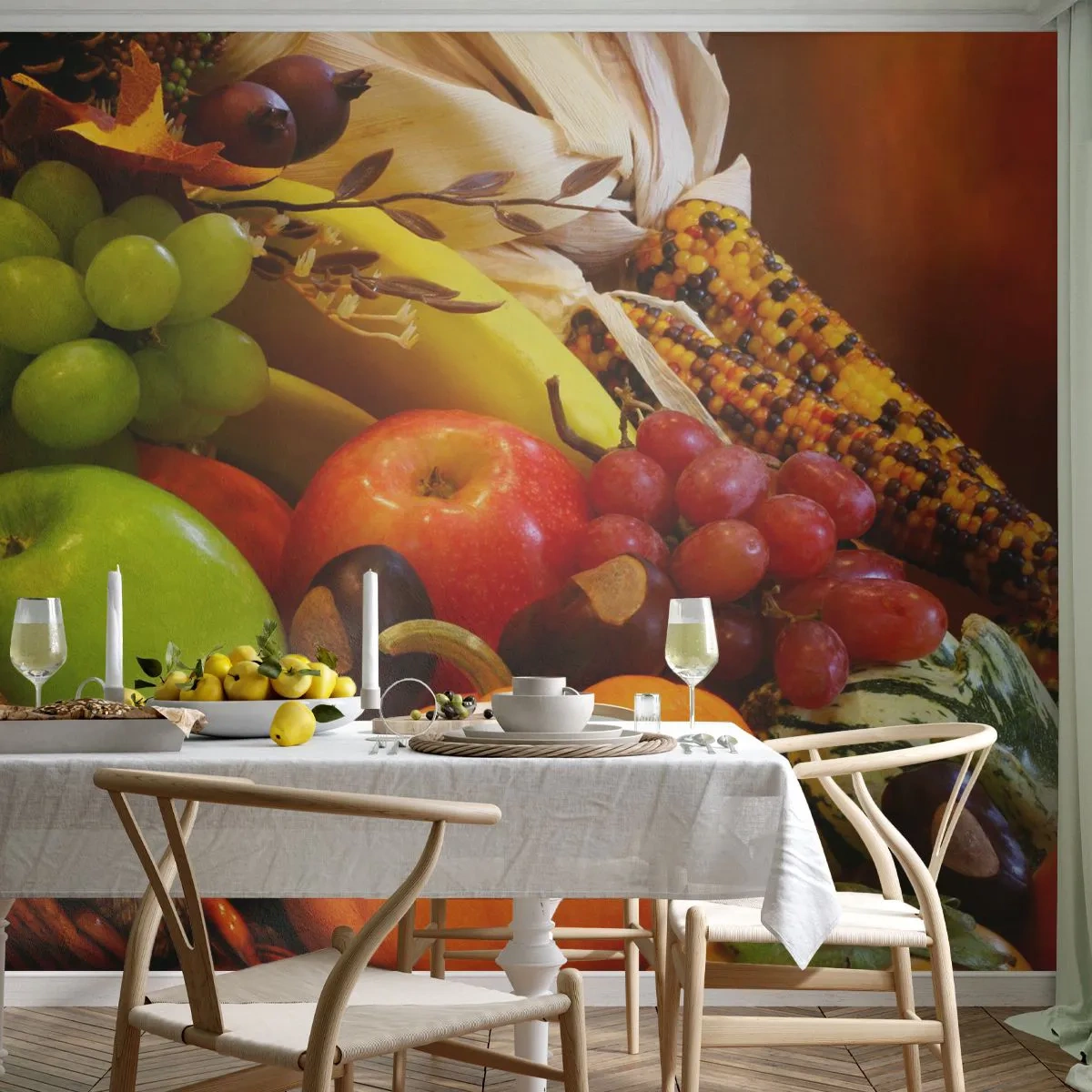 Fototapeta Standard Eco - Koszyk urodzaju - Gastronomia, Owoce, Warzywa - 200x140 cm