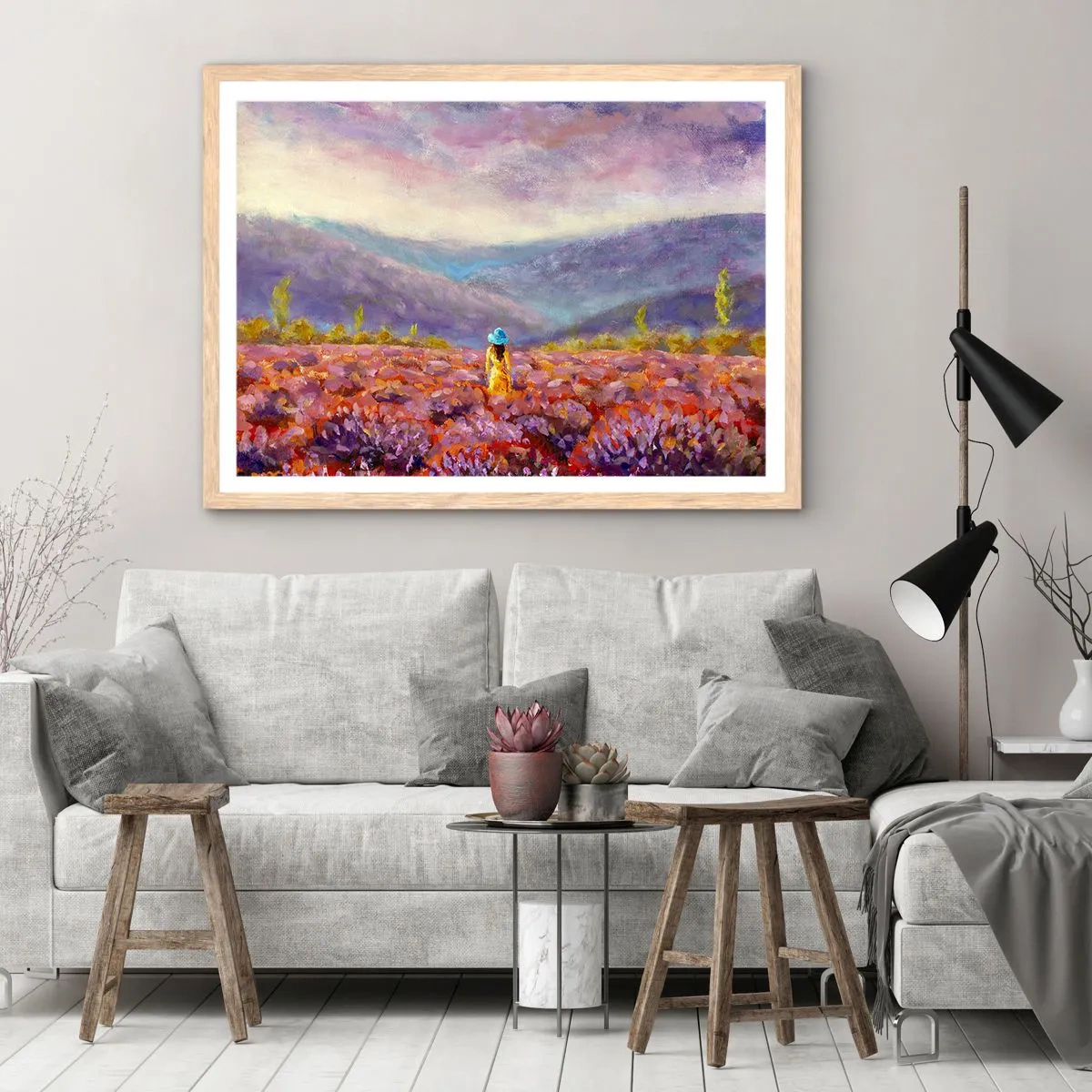 Plakat w ramie jasny dąb - W lawendowym świecie - 40x30 cm