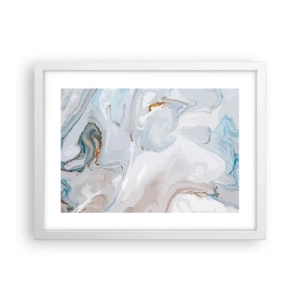 Plakat w białej ramie - Biel wypiętrzona - 40x30 cm