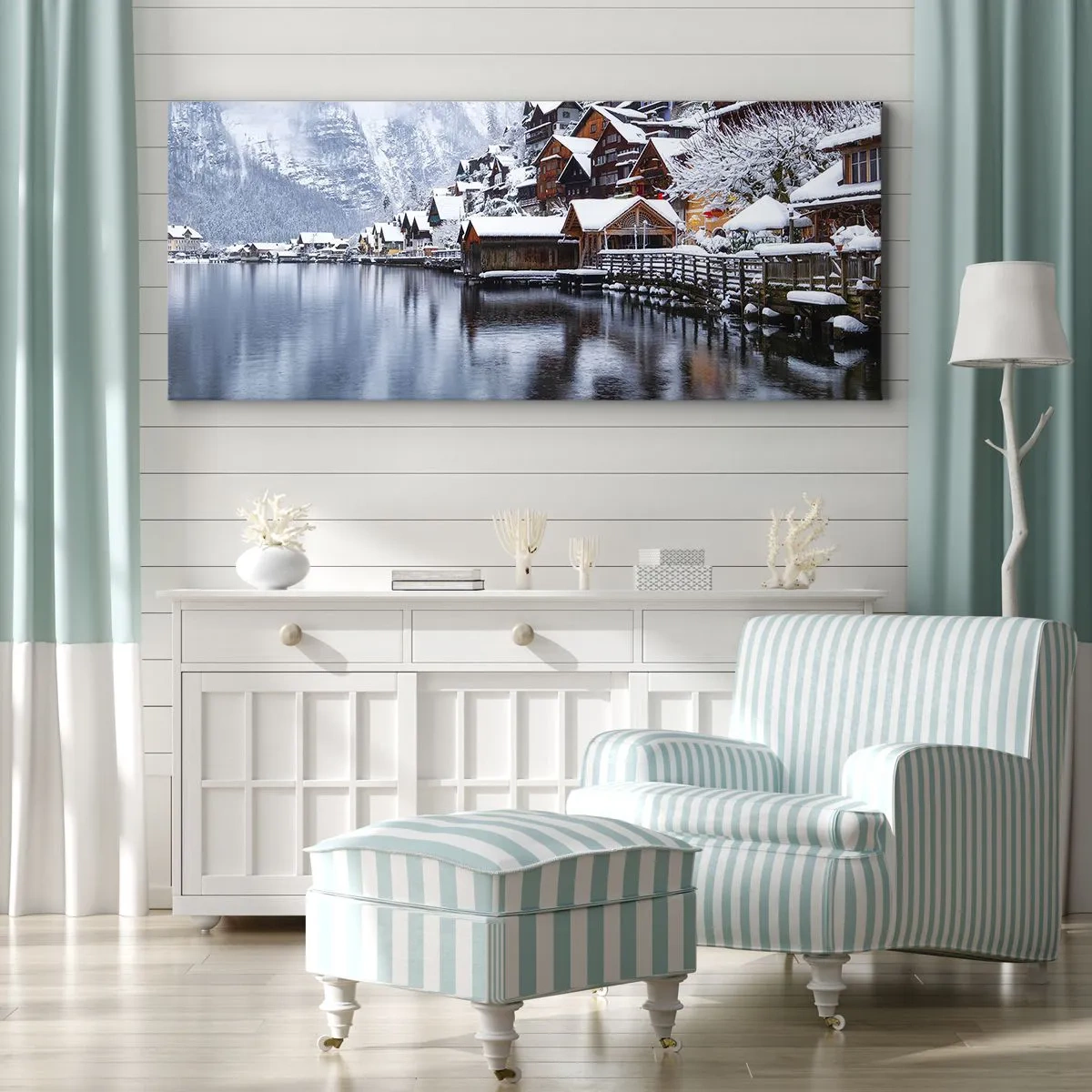 Obraz na płótnie - W zimowej dekoracji - 100x40 cm