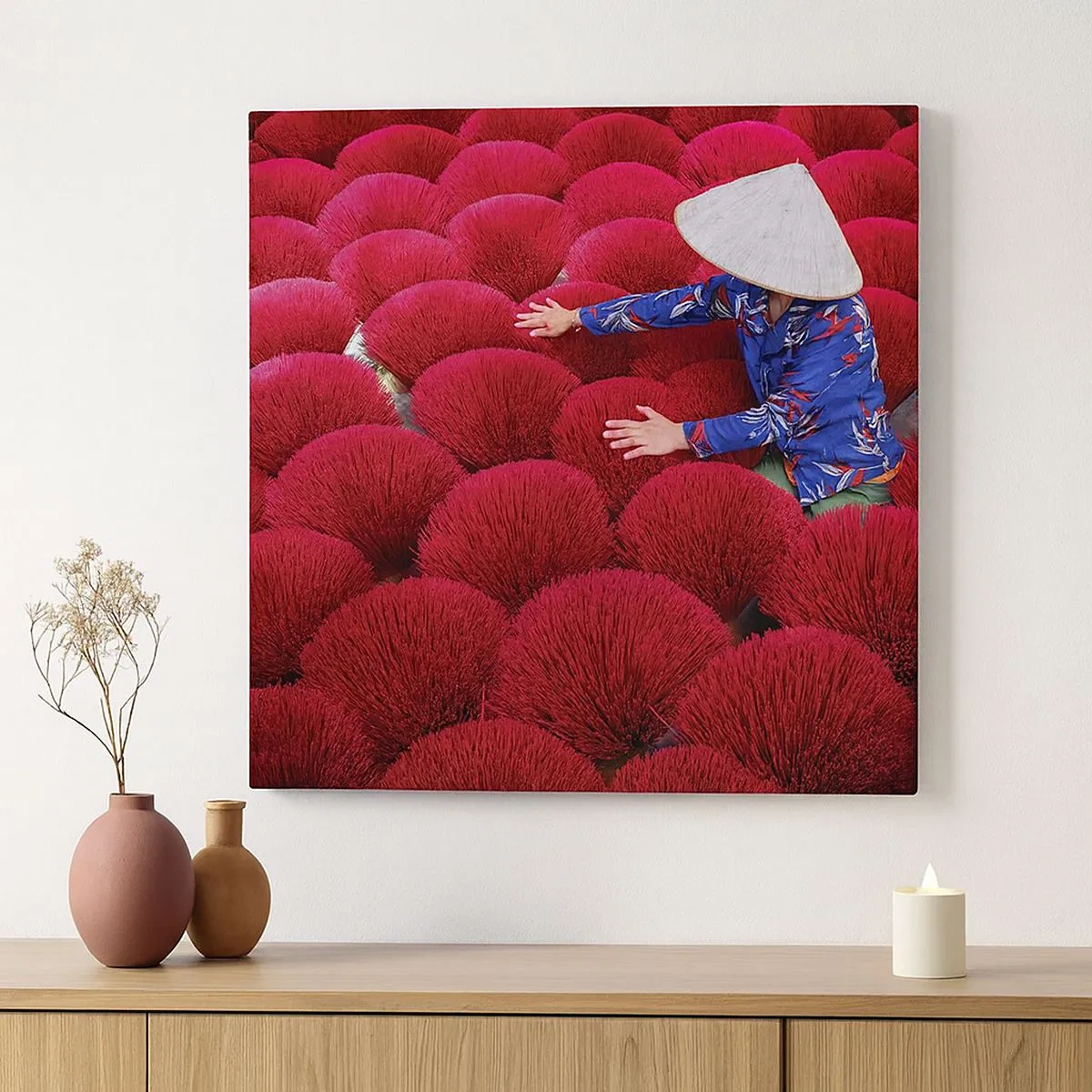 Obraz na płótnie - Na ryżowym polu - 30x30 cm