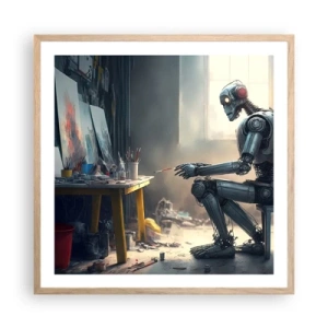 Plakat w ramie jasny dąb - Akt kreacji - 60x60 cm