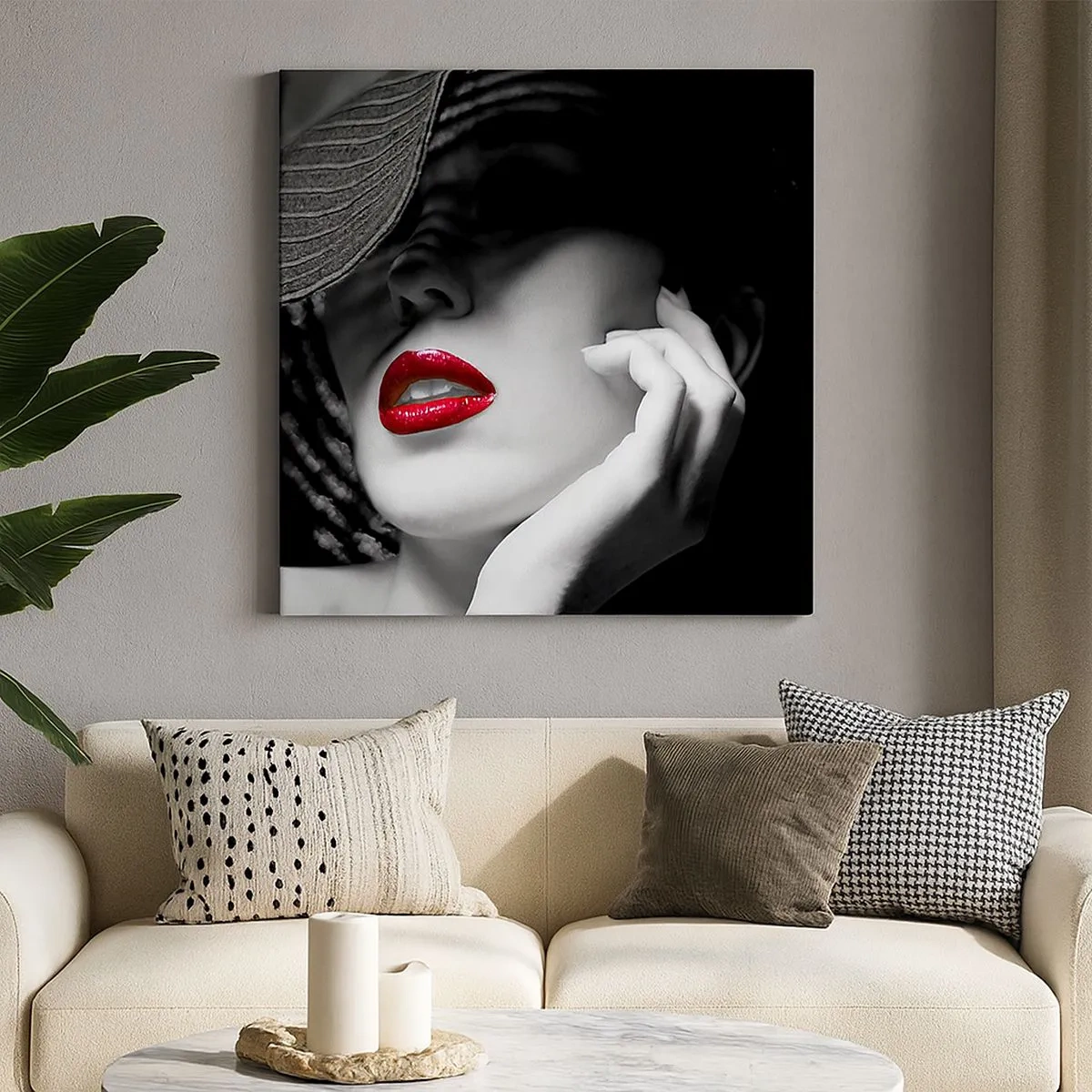 Obraz na płótnie - Studium w szkarłacie - 30x30 cm