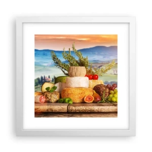 Plakat w białej ramie - Włoska radość życia - 30x30 cm