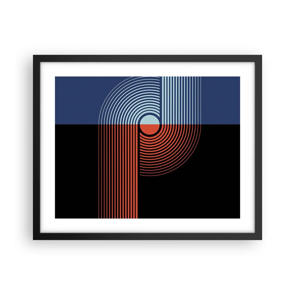 Plakat w czarnej ramie - W geometrycznym uścisku - 50x40 cm
