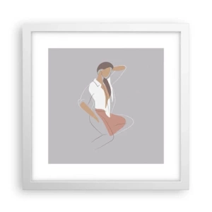 Plakat w białej ramie - Zarys wdzięku - 30x30 cm