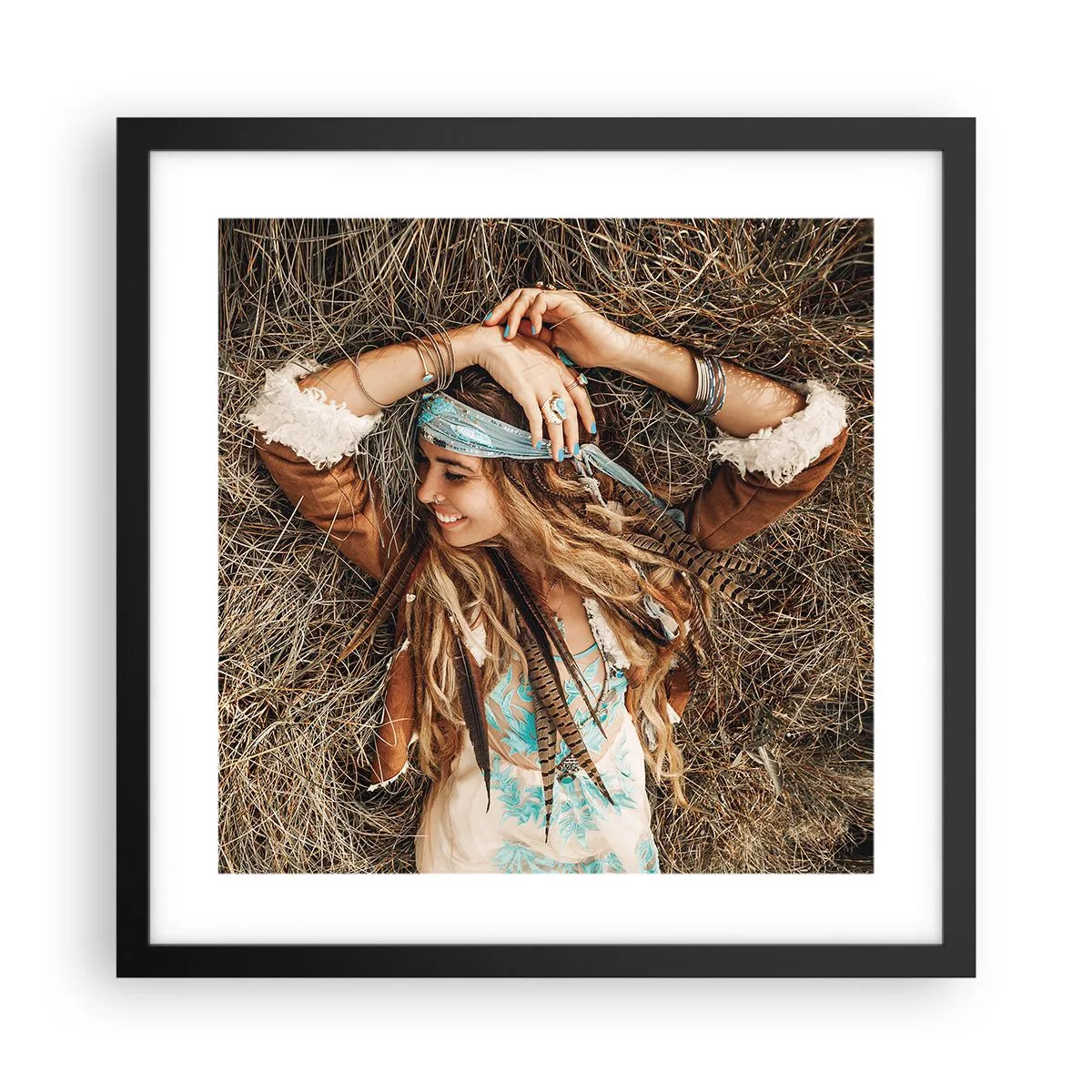 Plakat w czarnej ramie - W drodze do lata miłości - 40x40 cm