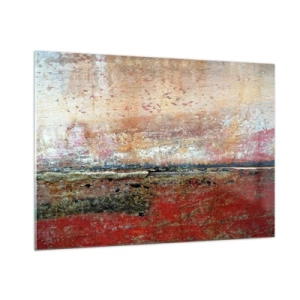 Obraz na szkle - Abstrakcyjna tekstura w odcieniach czerwieni i ochry - 100x70cm - Może to morze - Nowoczesna dekoracja ścienna do salonu, kuchni i sypialni ARTTOR