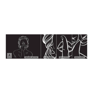 Fototapeta Próbka Samoprzylepna Deluxe Sticker - Piękno rozkwita w ciszy - Kobieta, Rysunek, Kreska - 100x30 cm