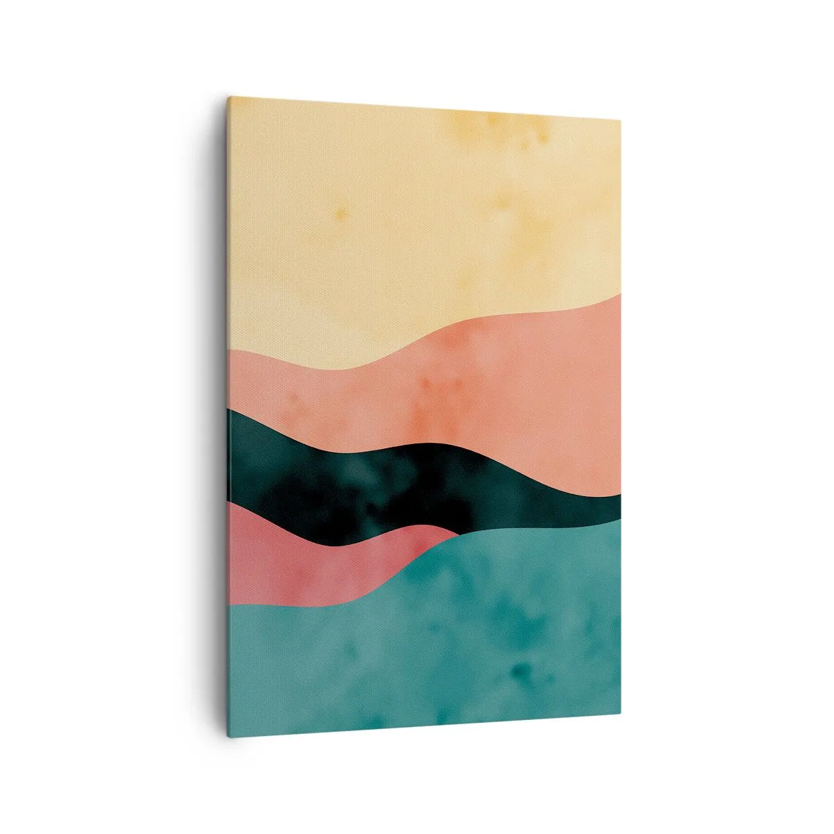 Obraz na płótnie - Abstrakcyjne fale w pastelowych barwach - 70x100cm - Zgodna niezgodność - Nowoczesna dekoracja ścienna do salonu i sypialni ARTTOR