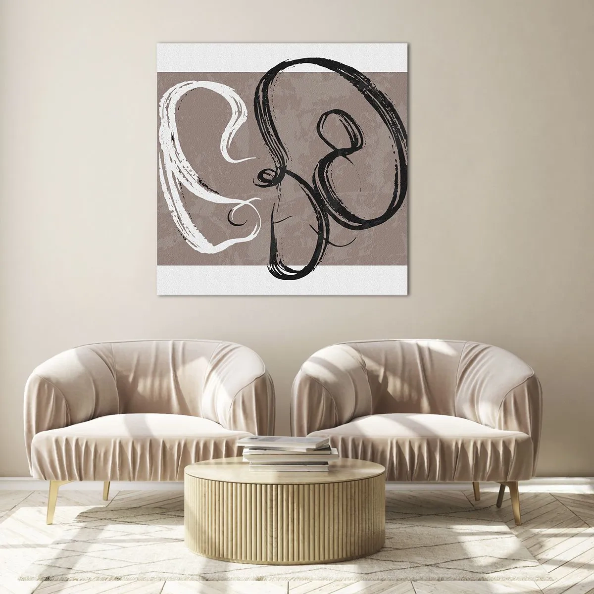 Obraz na szkle - Kompozycja – poszukiwanie pełni - 50x50 cm