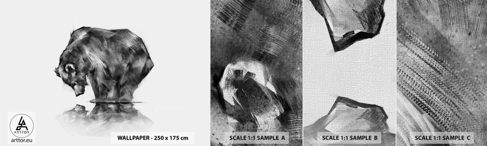 Fototapeta Próbka Premium Canvas - Miło zobaczyć się z kimś bliskim - Abstrakcja, Niedźwiedź Polarny, Natura - 100x30 cm