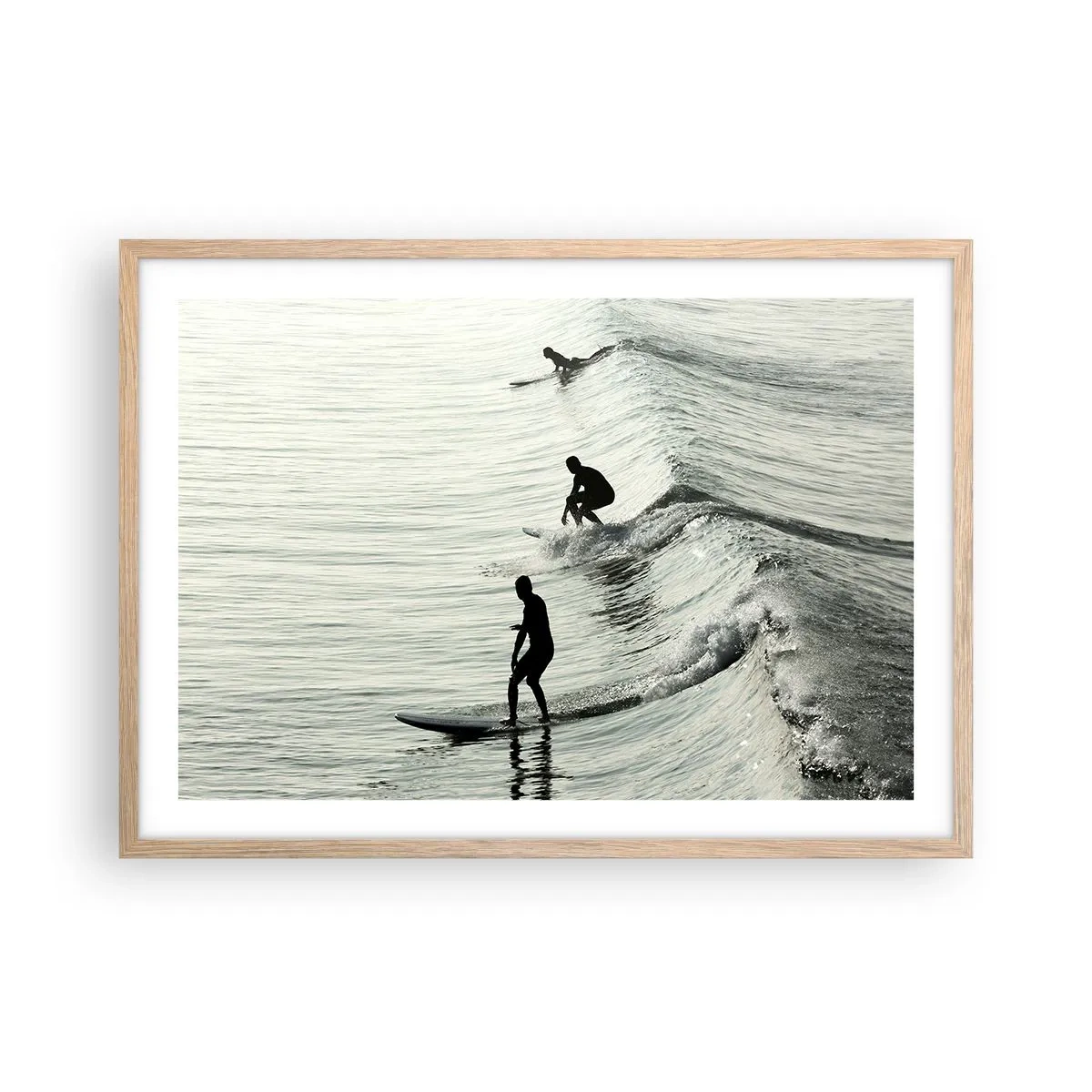Plakat w ramie jasny dąb - Na spotkanie fali - 70x50 cm