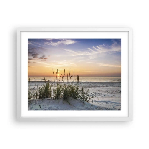 Plakat w białej ramie - Popatrz, pomyśl, poczuj - 50x40 cm