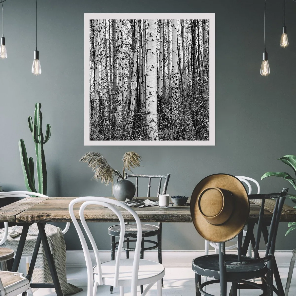 Plakat - Brzozowa kolumnada - 30x30 cm