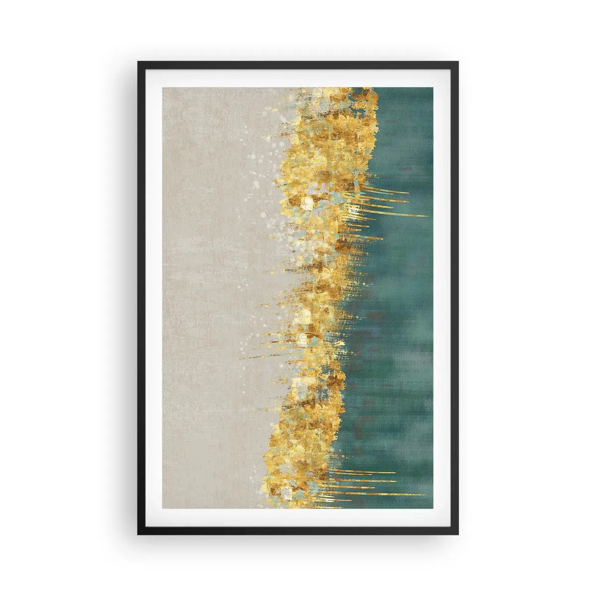 Plakat w czarnej ramie - Złota granica - 61x91 cm