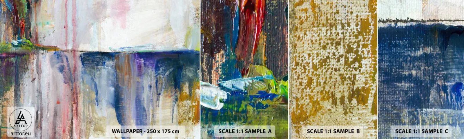 Fototapeta Próbka Samoprzylepna Deluxe Sticker - Barwne wrażenia i skojarzenia - Abstrakcja, Sztuka, Malarstwo - 100x30 cm