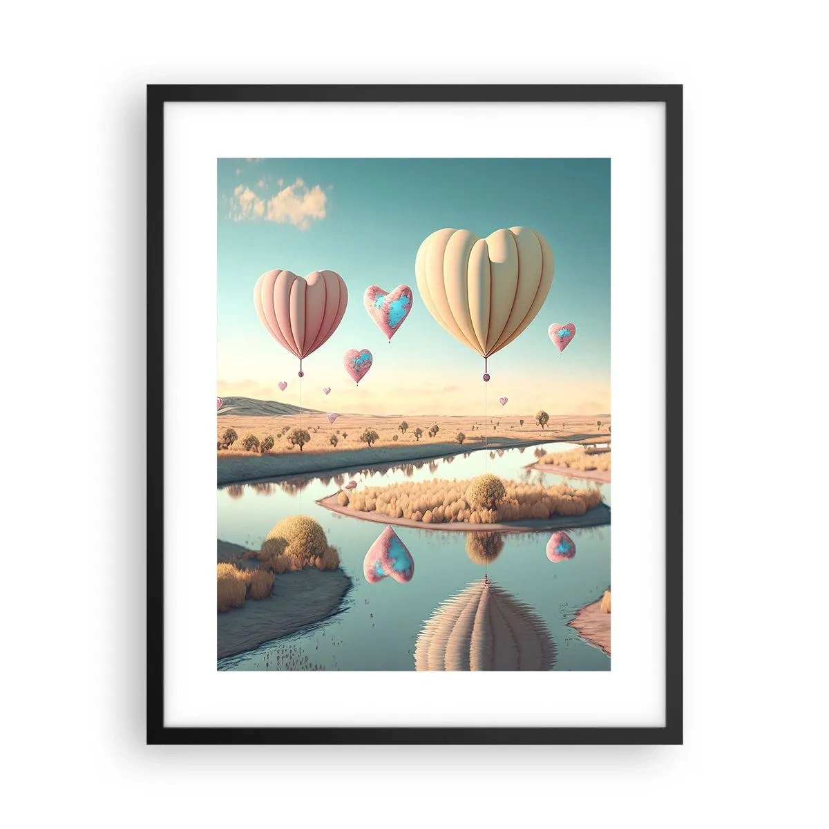 Plakat w czarnej ramie - Miłość pozwala wznieść się - 40x50 cm