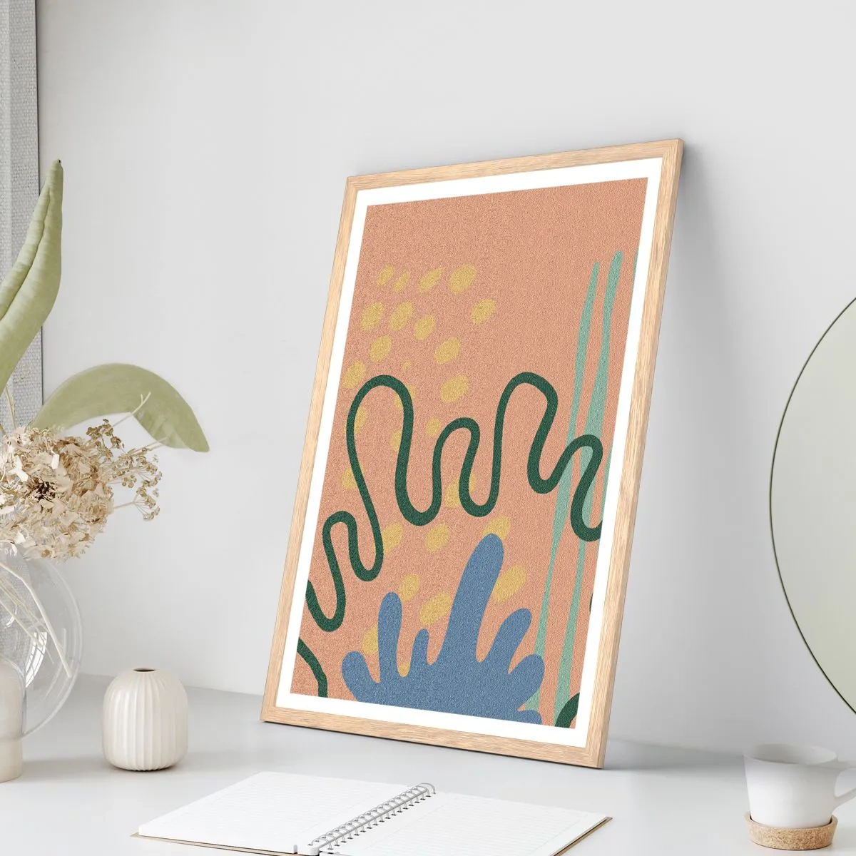 Plakat w ramie jasny dąb - Abstrakcja: różnorodność natury - 30x40 cm