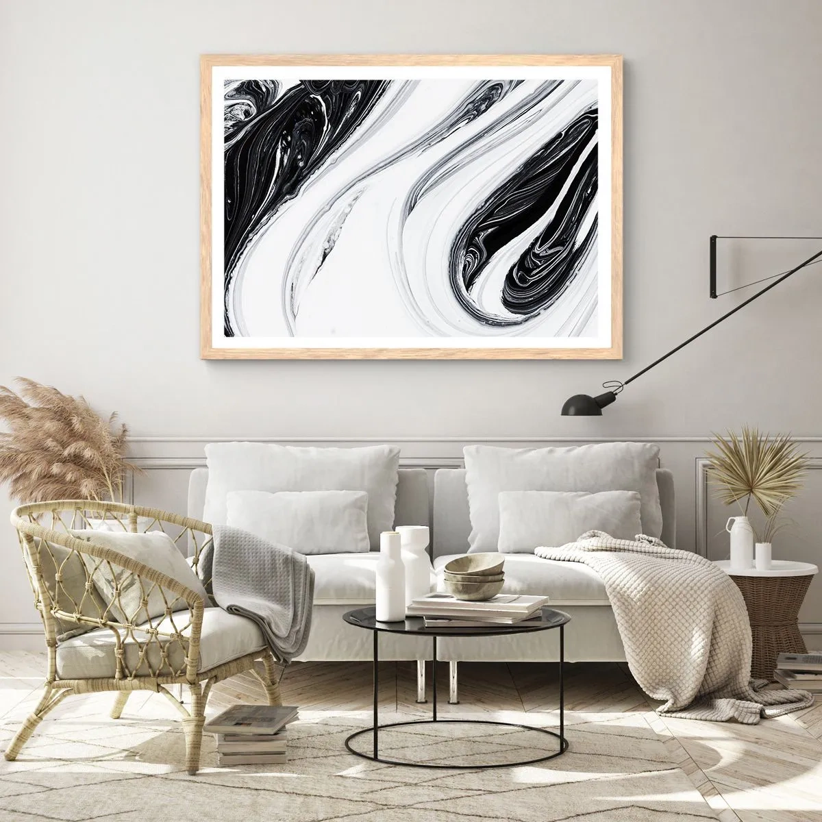 Plakat w ramie jasny dąb - Połączenie przeciwieństw - 100x70 cm