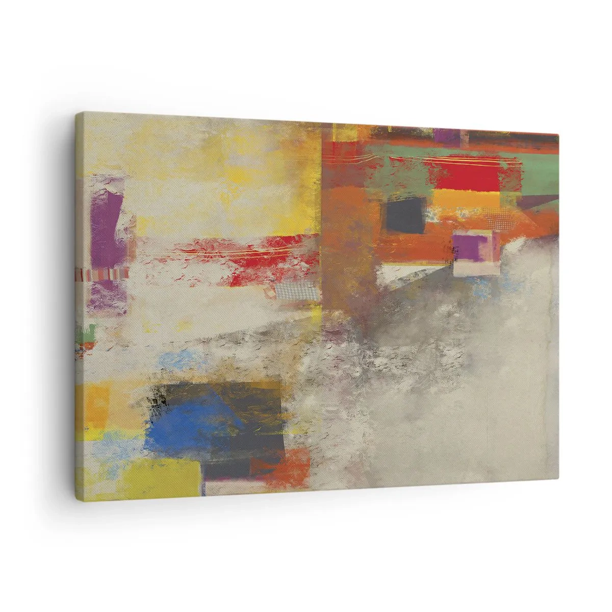 Obraz na płótnie - Geometria barw - Kolorowa abstrakcja z geometrycznymi kształtami - 70x50cm