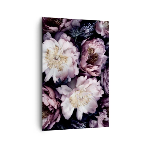 Obraz na płótnie - Kwiaty w delikatnych pastelowych odcieniach - 80x120cm - Bukiet w dawnym stylu - Nowoczesna dekoracja ścienna do salonu i sypialni ARTTOR