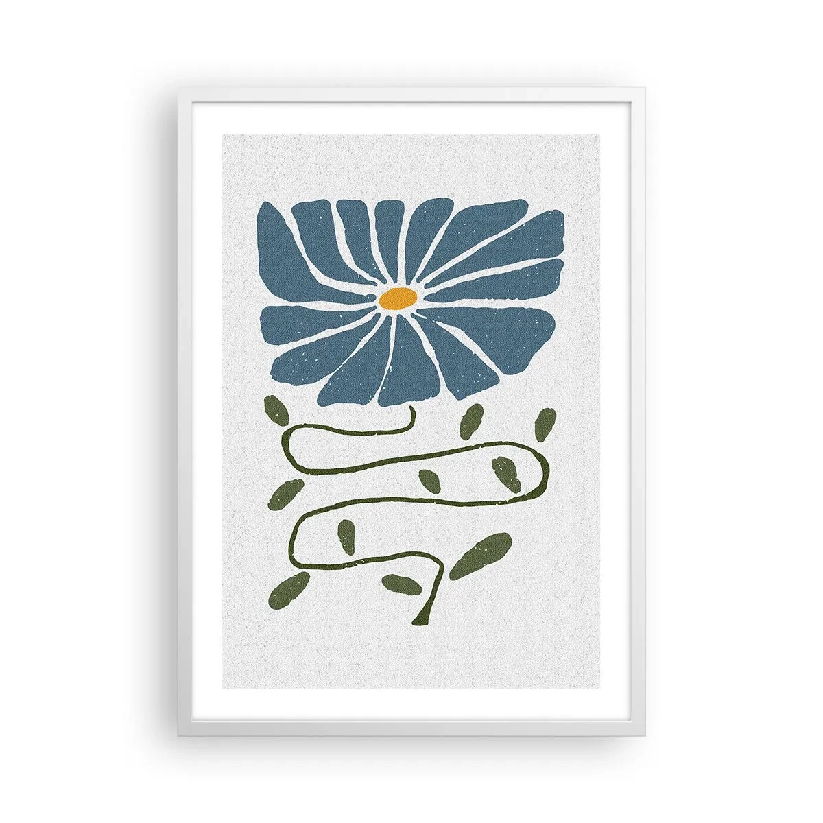 Plakat w białej ramie - Gałązką do kwiatu - 50x70 cm