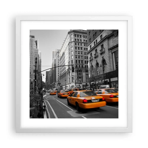 Plakat w białej ramie - Słońca wielkiego miasta - 40x40 cm