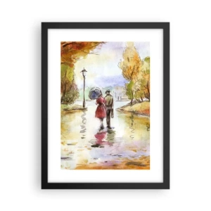Plakat w czarnej ramie - Romantyczna jesień w parku - 30x40 cm
