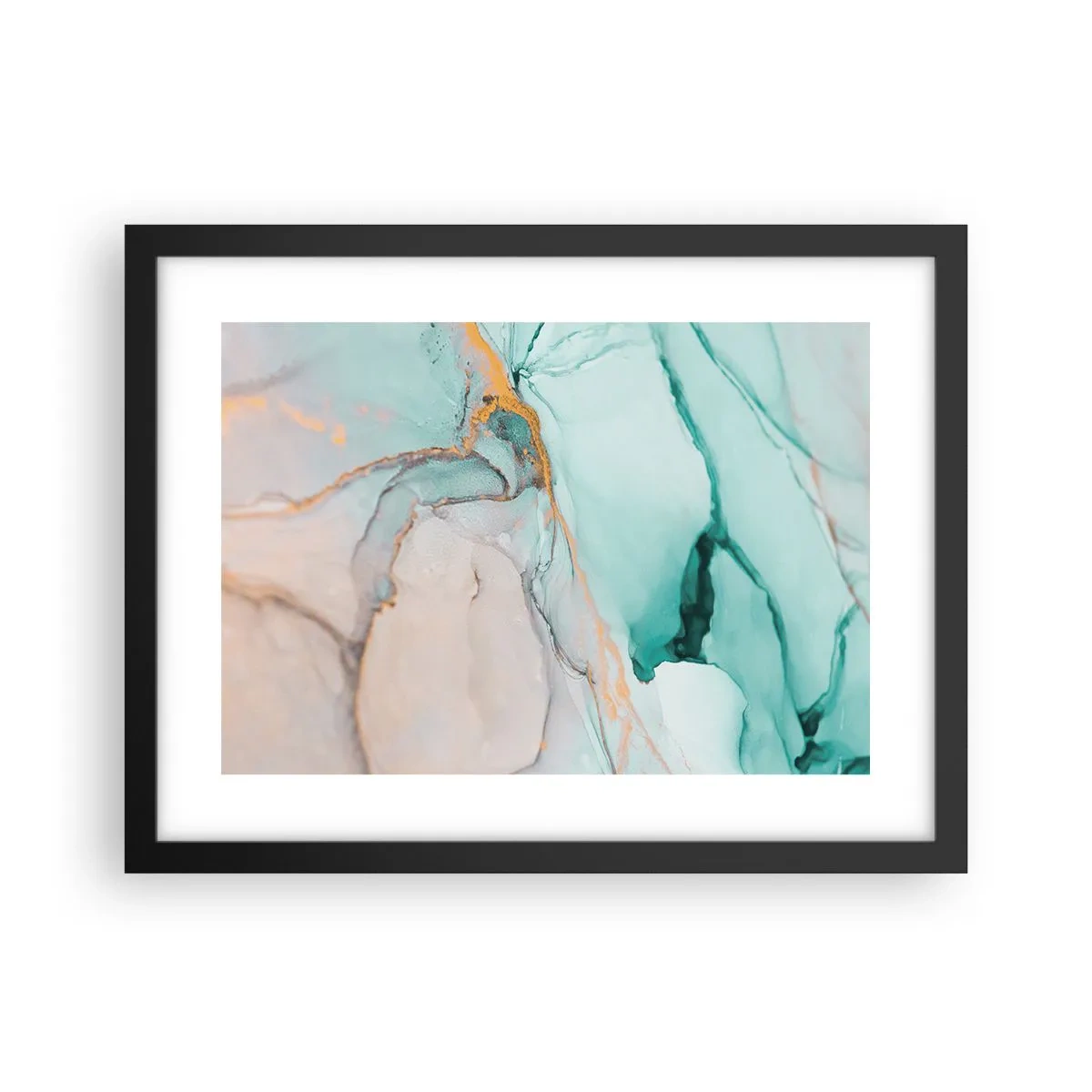 Plakat w czarnej ramie - Taniec kształtów i barw - 40x30 cm