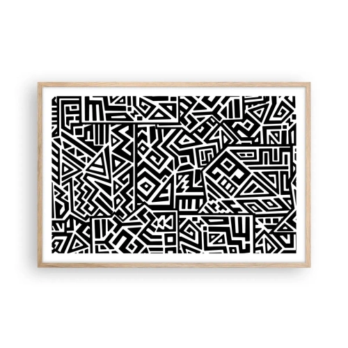 Plakat w ramie jasny dąb - Kompozycja prekolumbijska - 91x61 cm