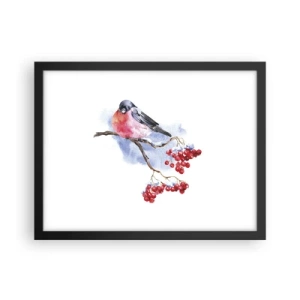 Plakat w czarnej ramie - Zima w kolorze - 40x30 cm