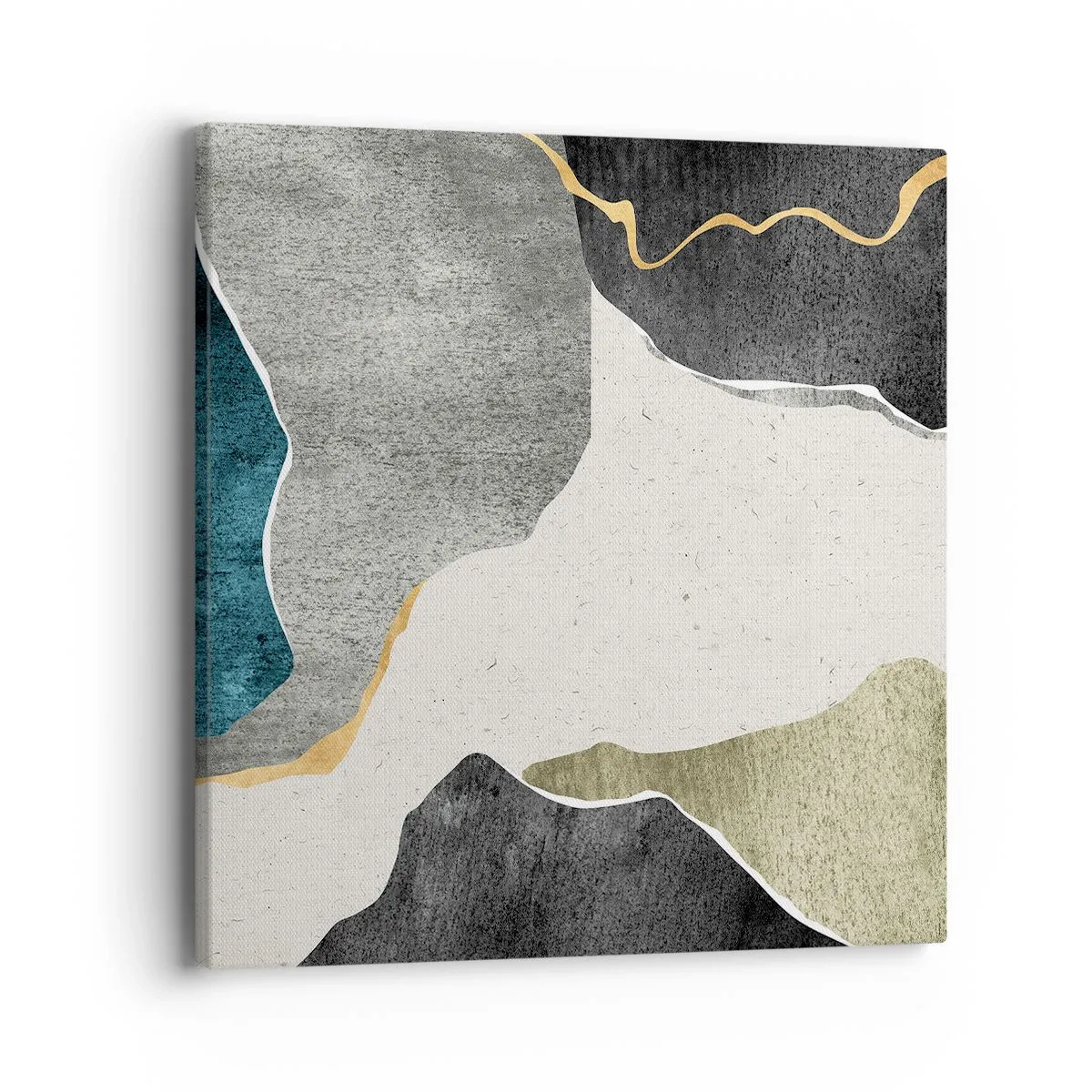 Obraz na płótnie - Mozaikowa kompozycja z nitką złota - 40x40 cm